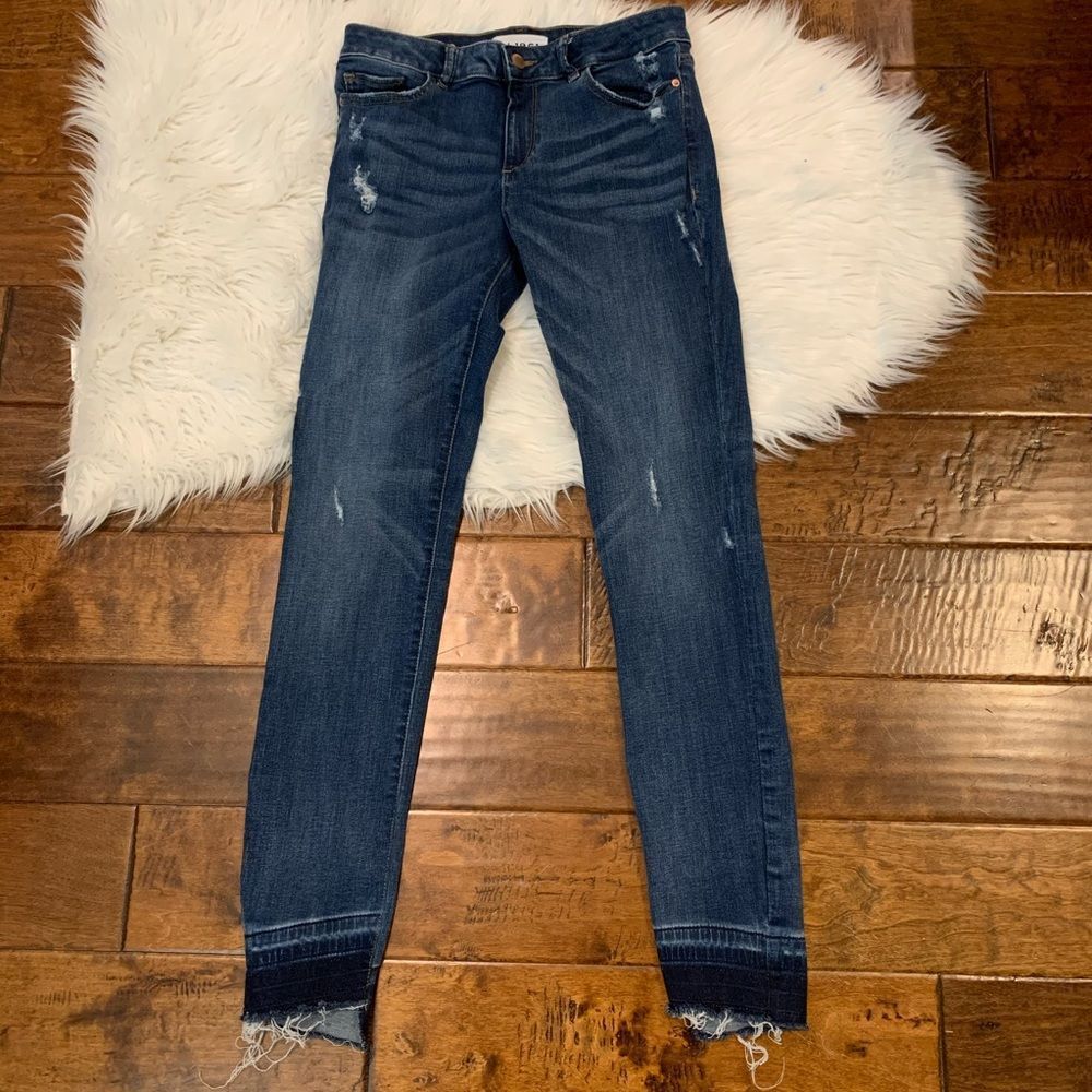 DL1961 Florence Jeans Skinny Distressed Raw Hem 27